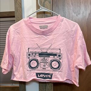 Levi's Pink Short Sleeve Tee with Retro Boombox Graphic